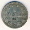 Реверс монеты 1 марка 1867 года