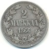 Реверс монеты 2 марки 1866 года