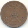 Аверс  монеты 5 пенни 1866 года