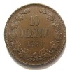 Реверс монеты 10 пенни 1891 года