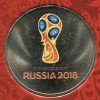 25 рублей «Чемпионат мира по футболу» 2018 года оформление реверса цветными эмалаями